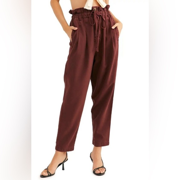 Free People Margate Pleated Paperbag Trouser Pant - Picture 3 of 6